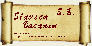Slavica Bačanin vizit kartica